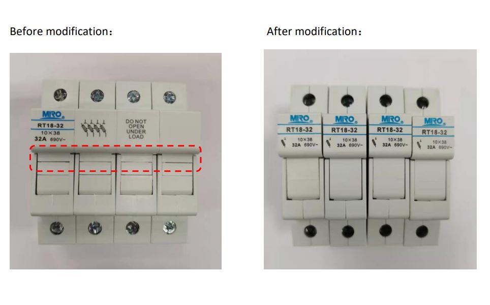 ANNOUNCEMENT OF CHANGE OF FUSE STONE CODE RT18-32 MIRO