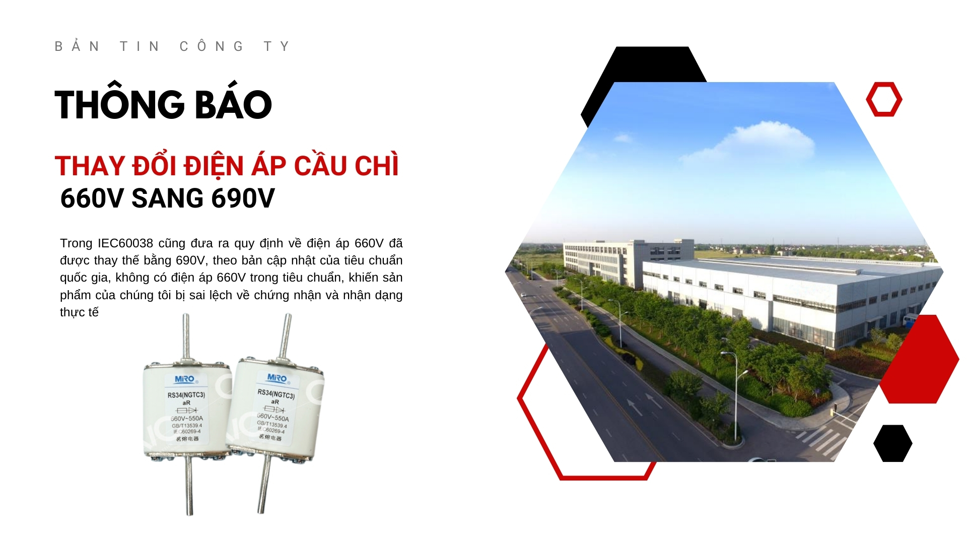 MIRO THÔNG BÁO THAY ĐỔI ĐIỆN ÁP 660V SANG 690V